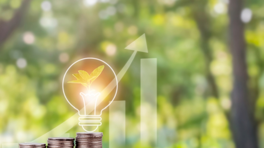 Concetto di intensità energetica, efficienza, economia